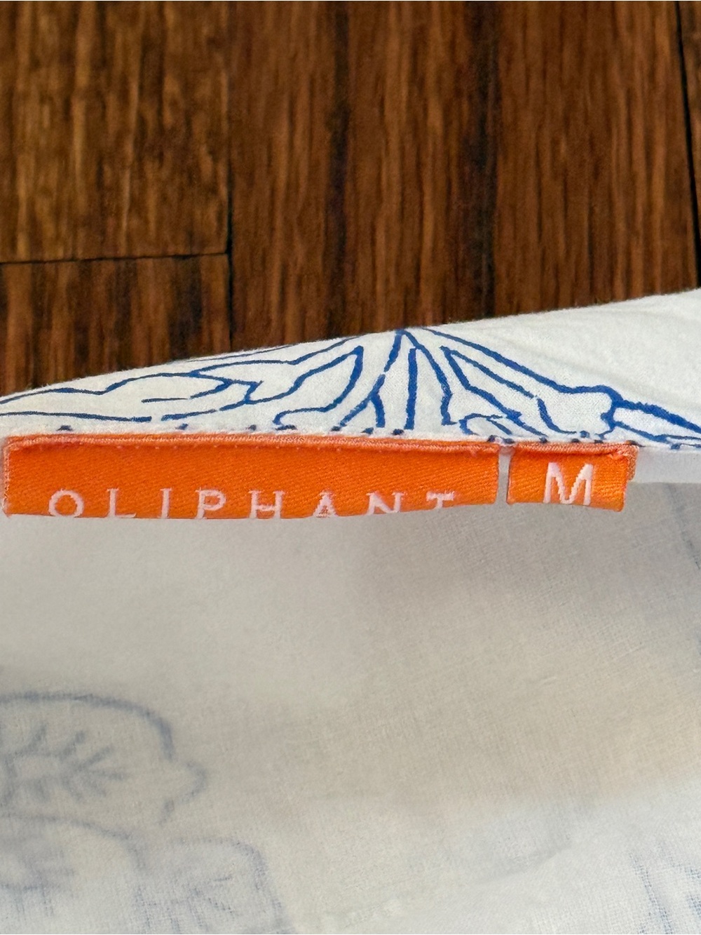 Oliphant White and Blue Floral Mediterranean Ruffle Strap Dress - Picture 8 of 9